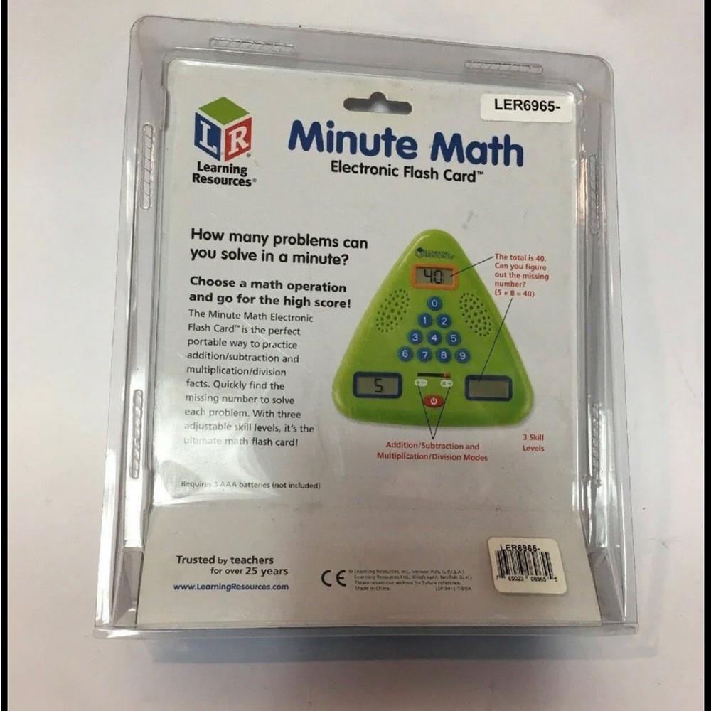 Learning Resources Minute Math Electronic Flash Card, 3 Levels - Picture 2 of 2